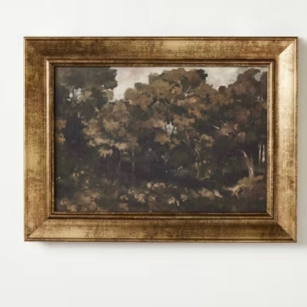 16"x12" Moody Trees Framed Wall Canvas Board - Threshold Studio McGee
